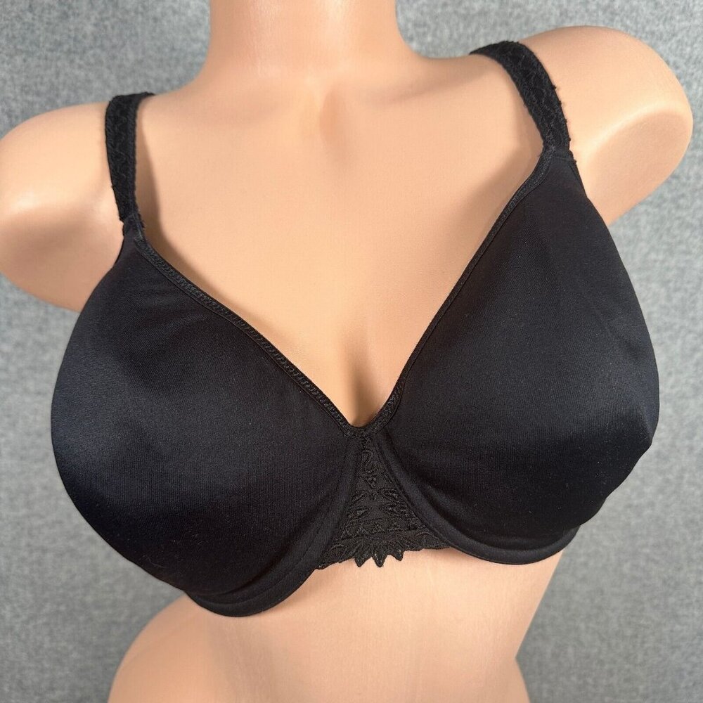 Chantelle 36DDD Bra Black Underwire Back Closure Adjustable‎ Lace Bottom